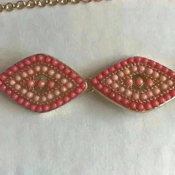 INC new Gold Tone Bead Chain in Coral - Picture 6 of 8